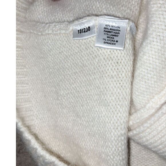 Ann Taylor Size L button up V Neck super Soft Angola Rabbit & Lamb Wool Sweater - Picture 8 of 9